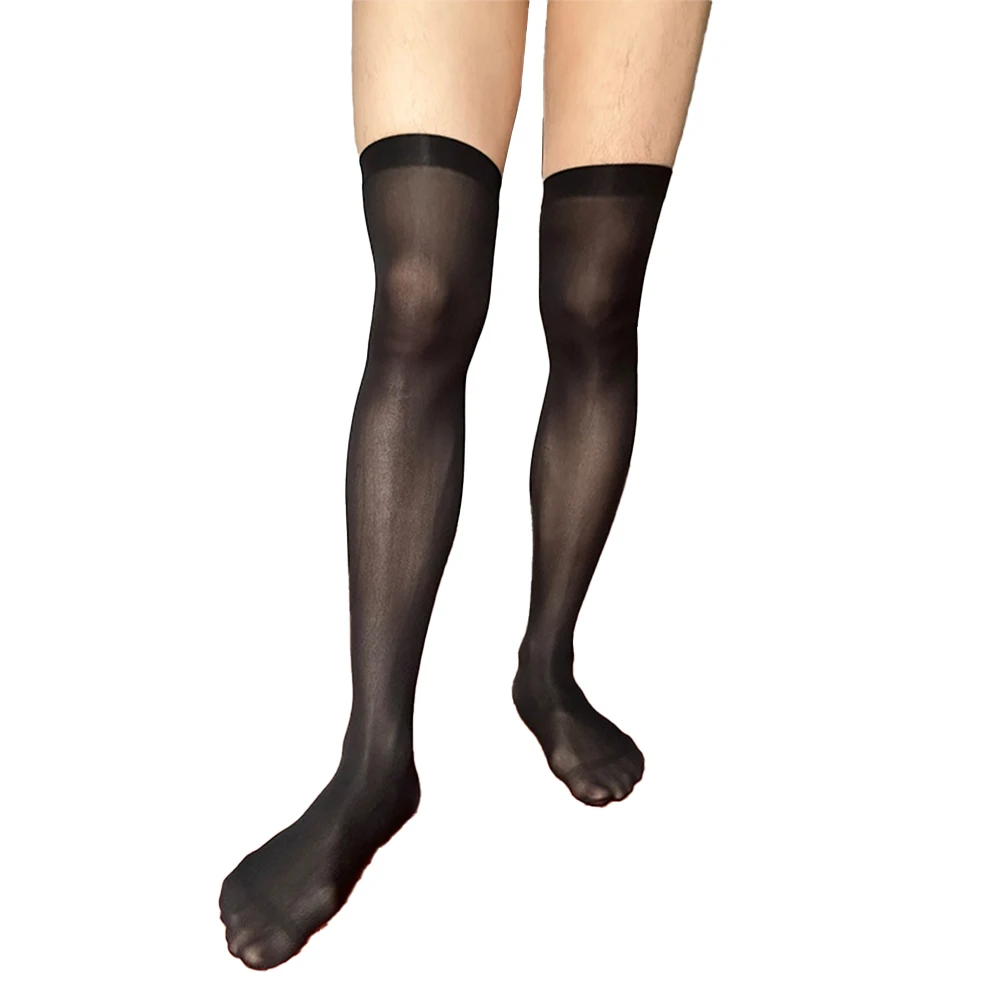 

For Dress Attire Formal Gentleman Socks Men High Socks Evening Formal Parties Black Shiny Sheer Stockings Men Sock