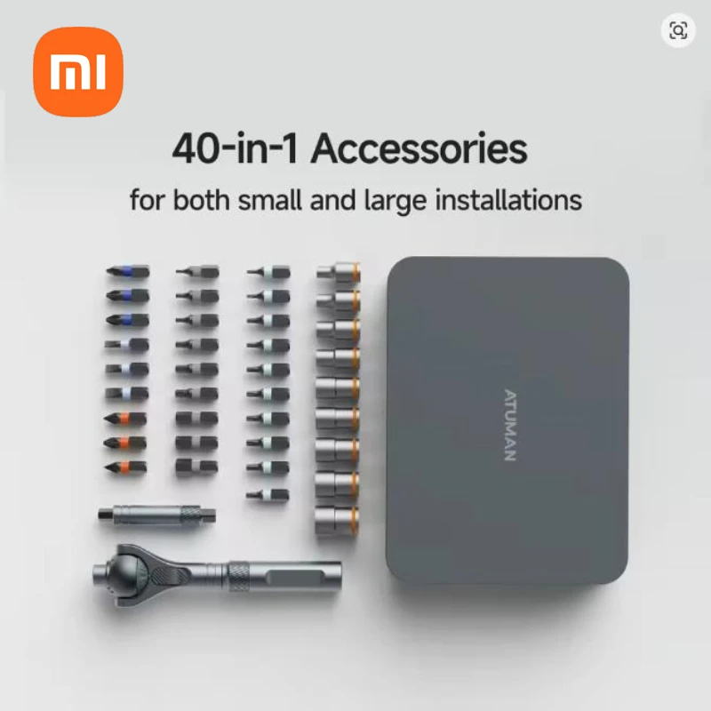 

xiaomi new ATuMan Ratchet Screwdriver Set 40 in 1 Magnetic Wrench Semi-automatic Multi-purpose Sleeve Toolbox Repair Tools