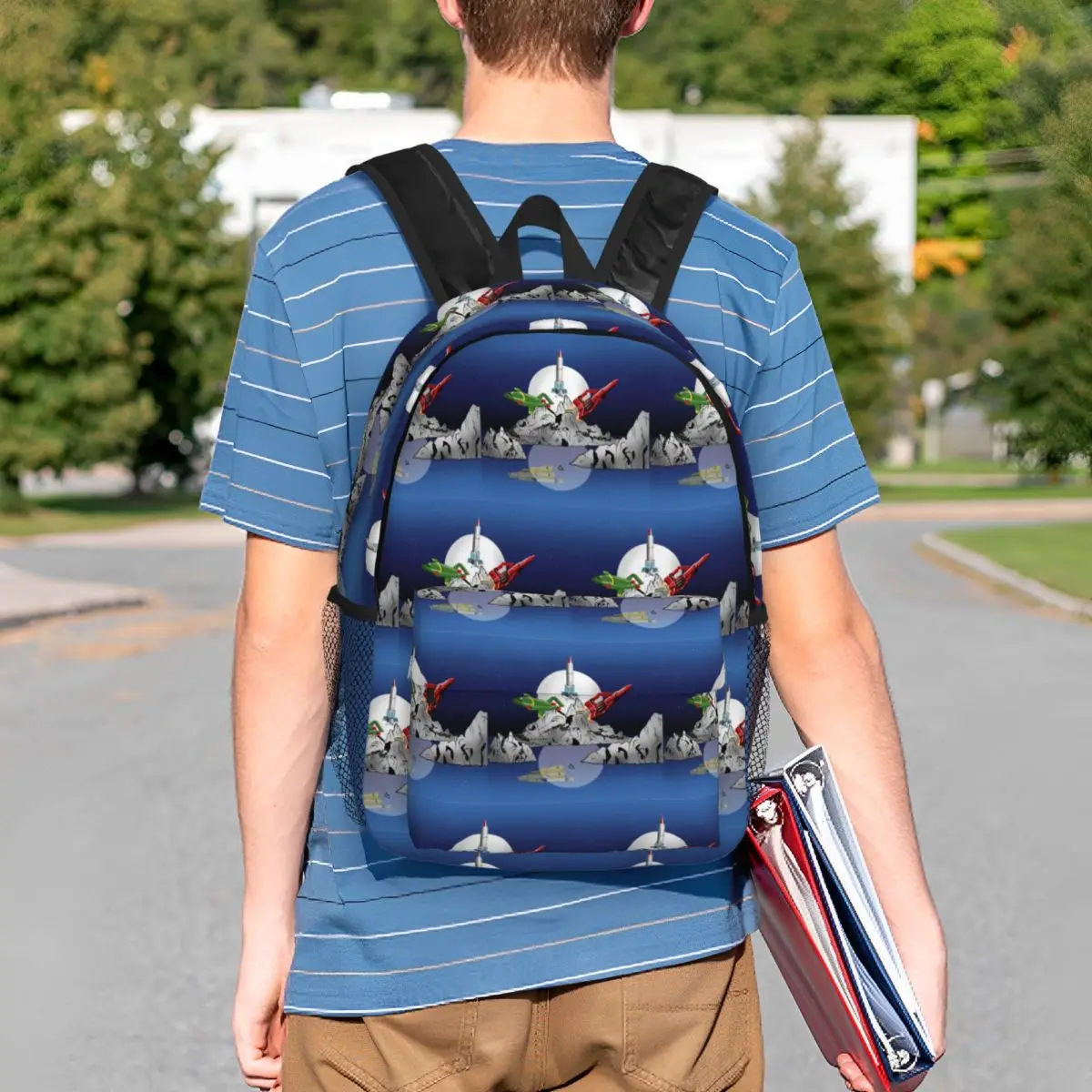 Thunderbirds Tracy Island Backpack Student BookBag Boys Girls School Bag Laptop Shoulder Bags