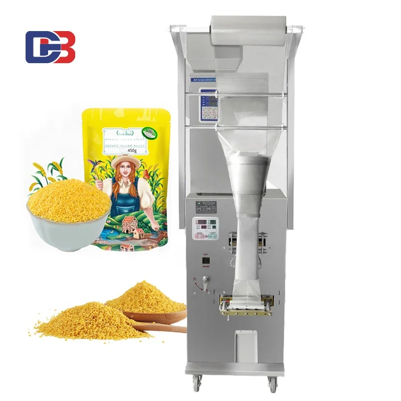 

Factory High Quality Custom Vertical Candy Bean Corn Snack Sesame Pasta Salt Automatic Heat Sealer Back Seal Bag Packing Machine