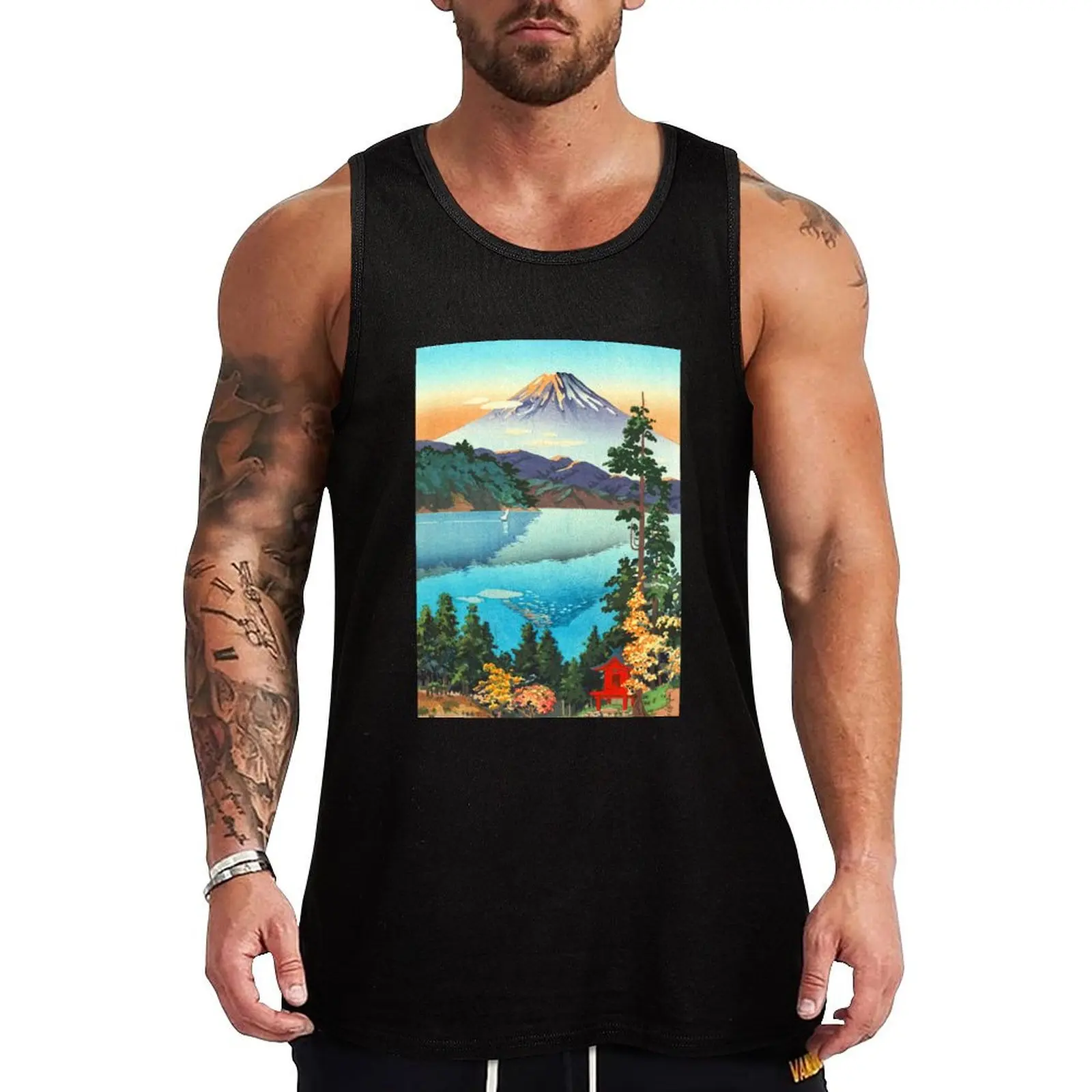 

Tsuchiya Koitsu - Lake Ashi in the Hakone Hills Tank Top sleeveless shirt man gym gym clothes men