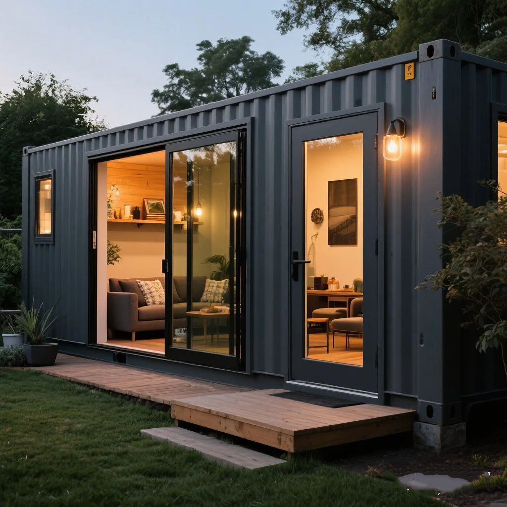 20ft Prefabricated House Steel Structure Tiny Houses Waterproof Container House 60FT Modular Homes Solar Panels