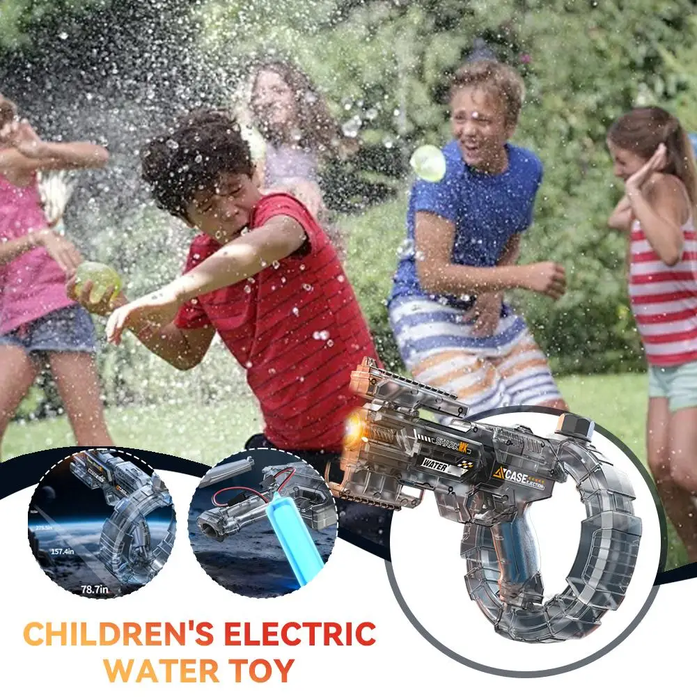 Safe Children's Electric Water Gun Space Spitfire Gun Circular Water Storage Clip Remote Firing Range Strong Power Water Gun Set