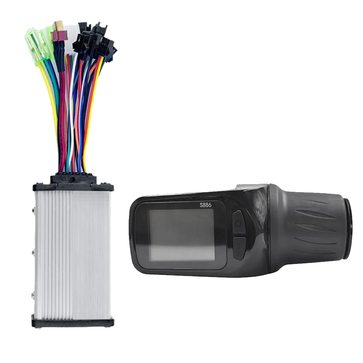 

24V 36V 48V 60V S886 Ebike LCD Display Adjust with Twist Throttle+36V 350W Sine Wave Controller for E-Scooter 6PIN HOT