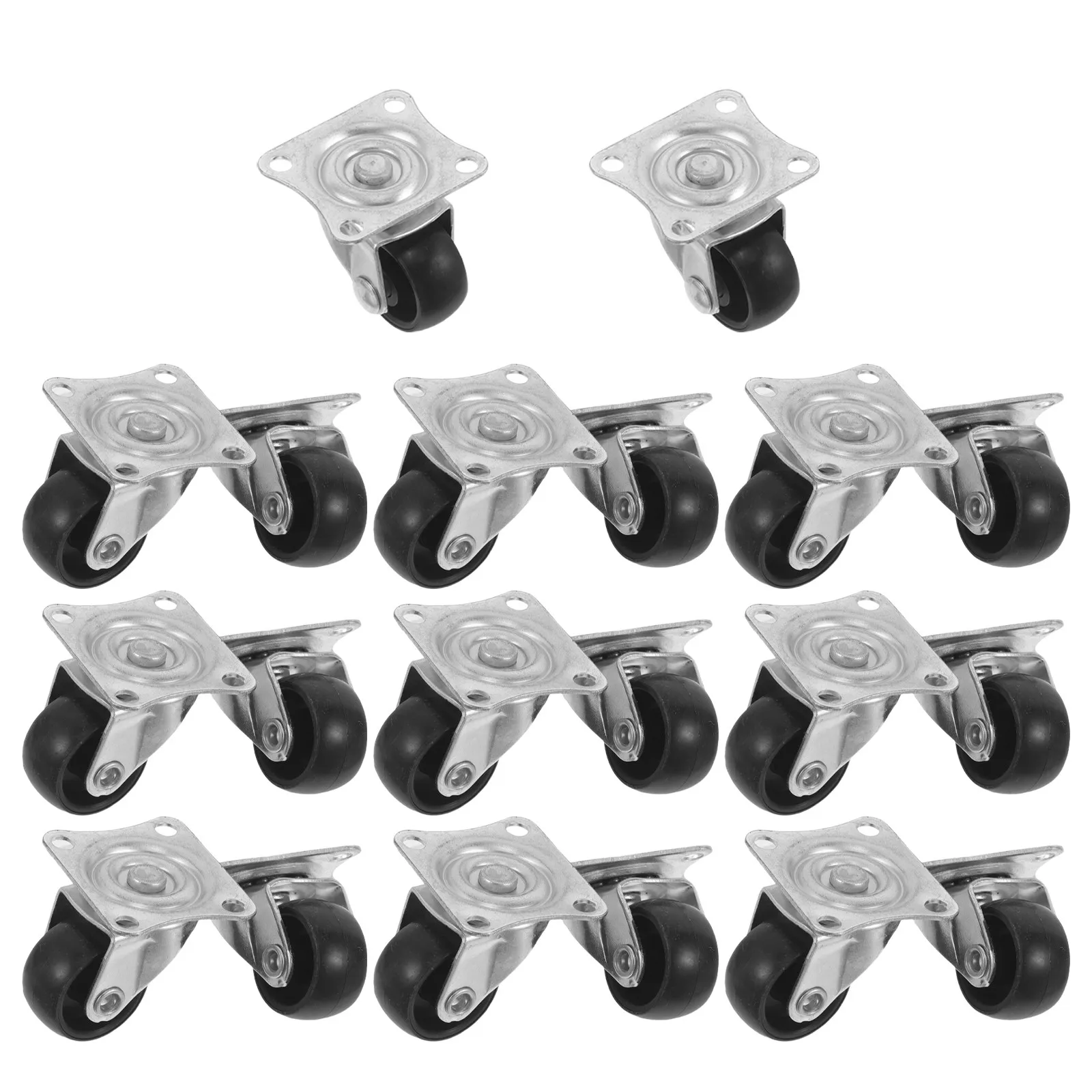 50mm Swivel Caster Wheels with Locking Brakes Smooth Rolling Casters for Furniture and Equipment