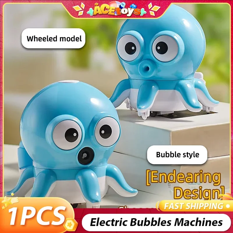 Walking Dancing Ink Fish Bubbles Machine Electric Can Play Indoor And Outdoor Cute Universal Soap Bubbles Maker For Children
