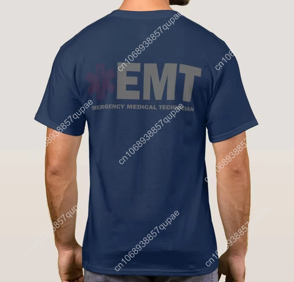 Estrela da vida paramédico médico EMT estilo tático subjugado camiseta. Algodão de alta qualidade, top respirável, camiseta casual solta