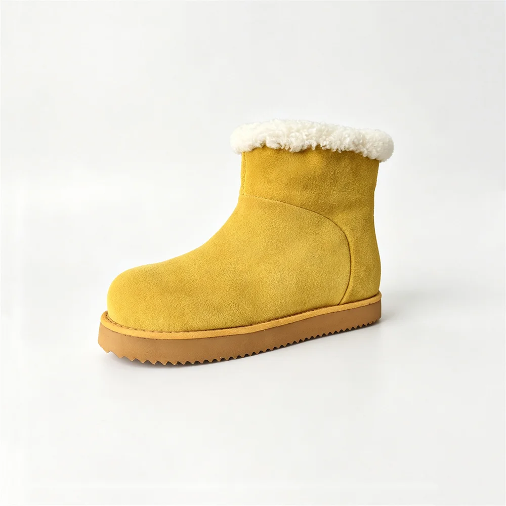 Women's Suede Snow Boots | Wool Fur Lined Ankle Boots