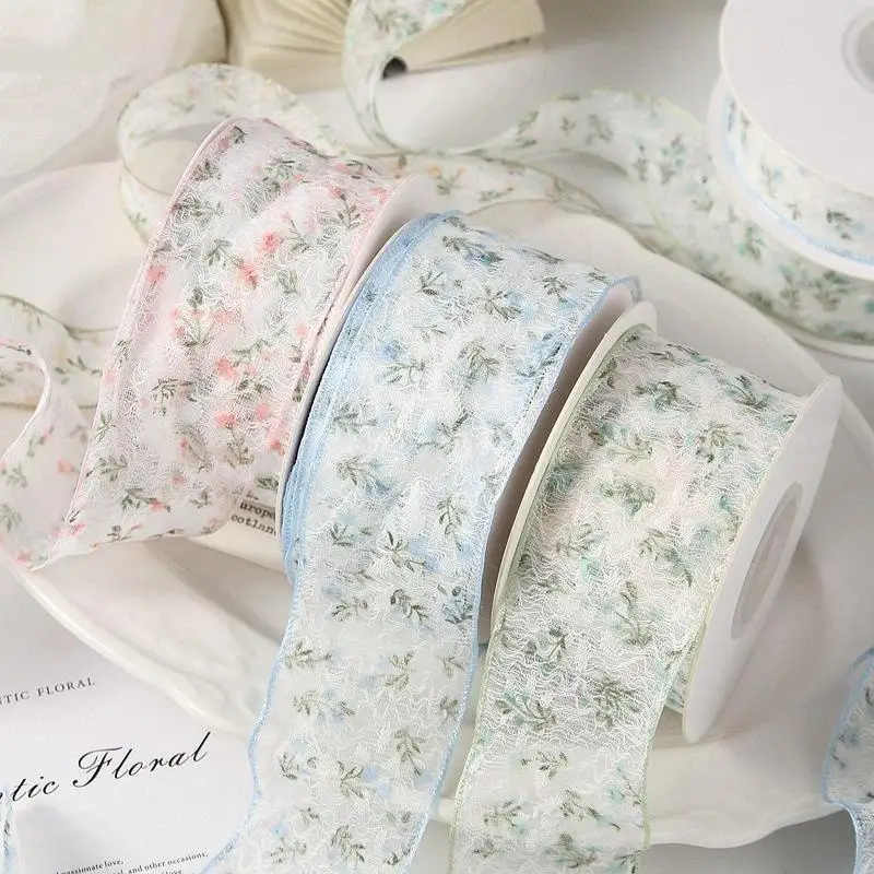 2,5 cm 10 Yards zierliche florale Netzspitzenborte für Kuchen, Blumensträuße, Geschenkverpackungen und handgemachte Haarschleifen – Detail 5