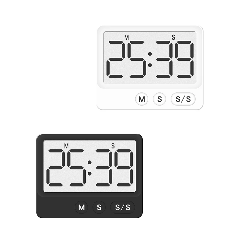 Minuterie numérique de cuisine avec grand écran LCD, compte à rebours magnétique, horloge jusqu'à 99 secondes d'apprentissage, ABS