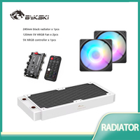 Bykski Black/White 240mm 360mm Copper Radiator 30mm Thickness + 120mm Fan + Controller for PC Cooling Water Cooler Heatsink Kit