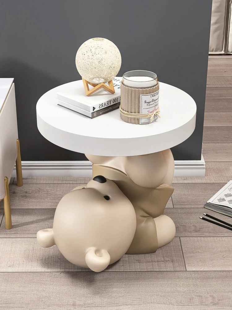 Home Decor Vigorous Bear Statue Side Table Nordic Living Room Animal Coffee Table Sofa Corner Table Room Decor Bedside Cupboard