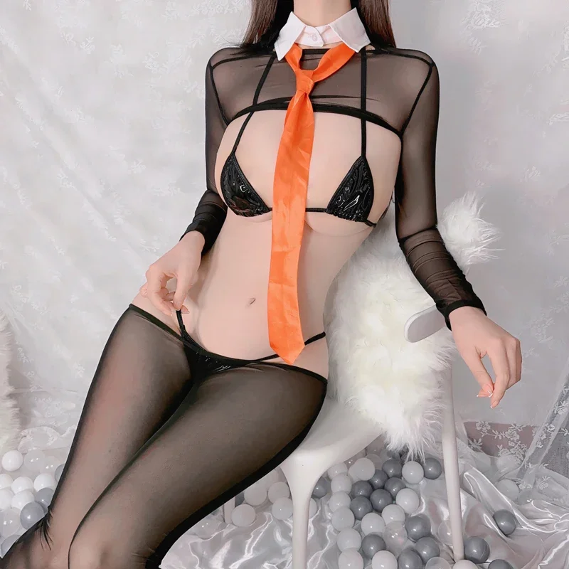 

Jimiko Sexy Costume Adult Woman Cosplay Porno Teacher Lingerie Set Erotic Secretary Anime Underwear Suit Mesh See Through Outfit