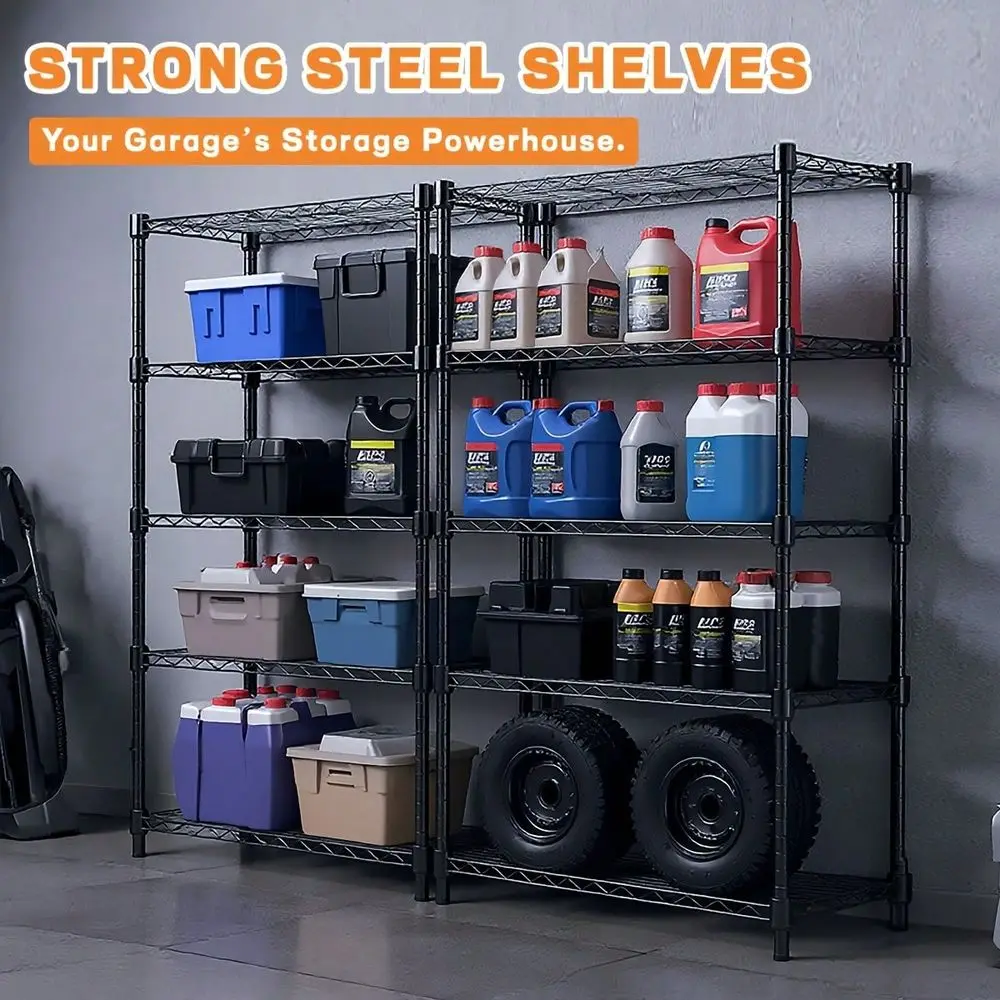 

Heavy Duty Storage Shelving Utility Wire Shelving Unit, Steel Storage Rack For Warehouse Pantry Office Kitchen Pantry Organizat