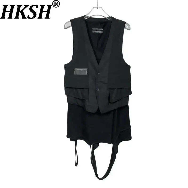 

HKSH Summer New Men's Tide Dark Waste Land Deconstructed Asymmetrical Cut Deconstructed Tank Top Cotton Chic Vest Trendy HK24225
