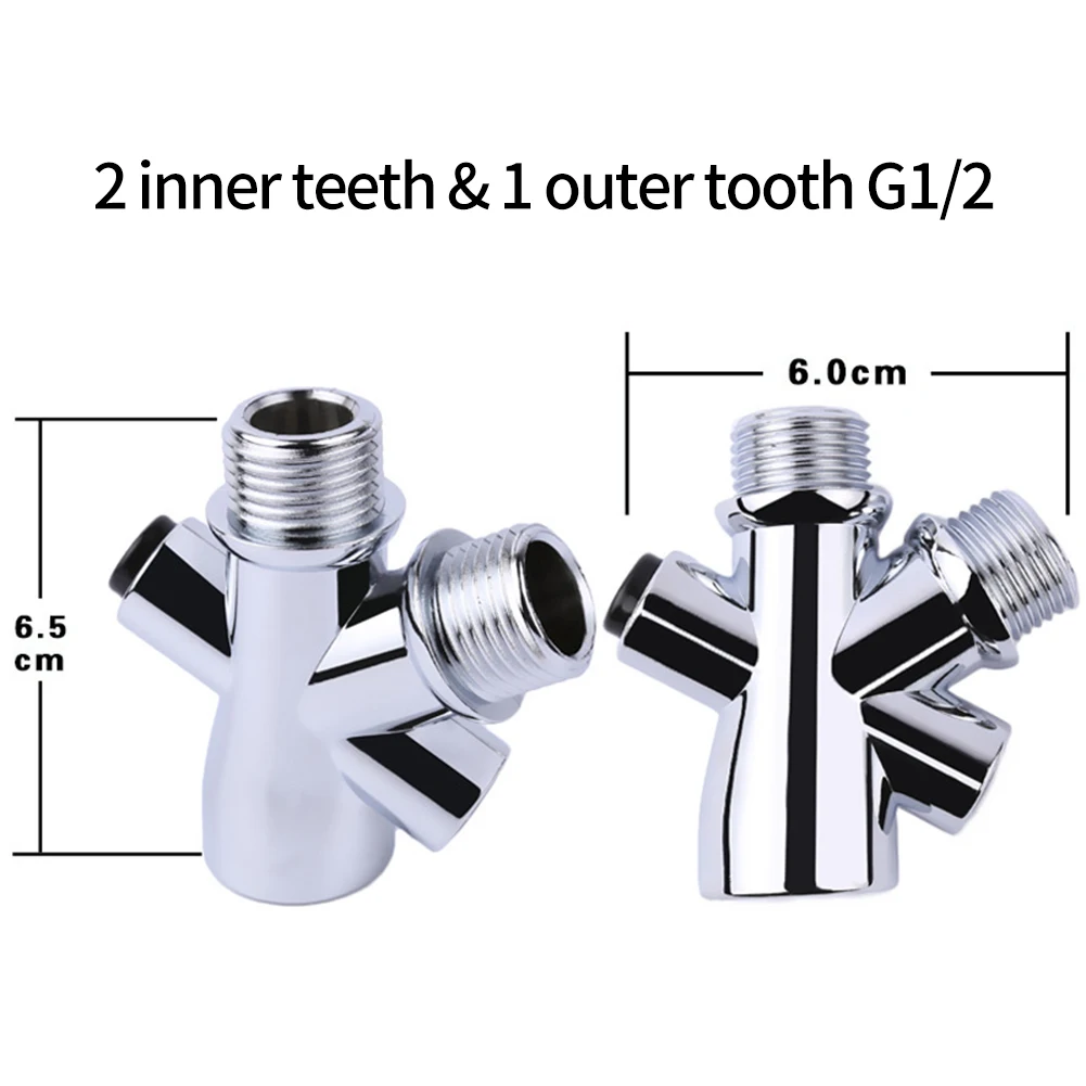 

Water Splitter Water Separator 1/2\" Female Inlet 1/2\" Male Outlet Bathroom Faucet Bucket Fitting For Water Tank