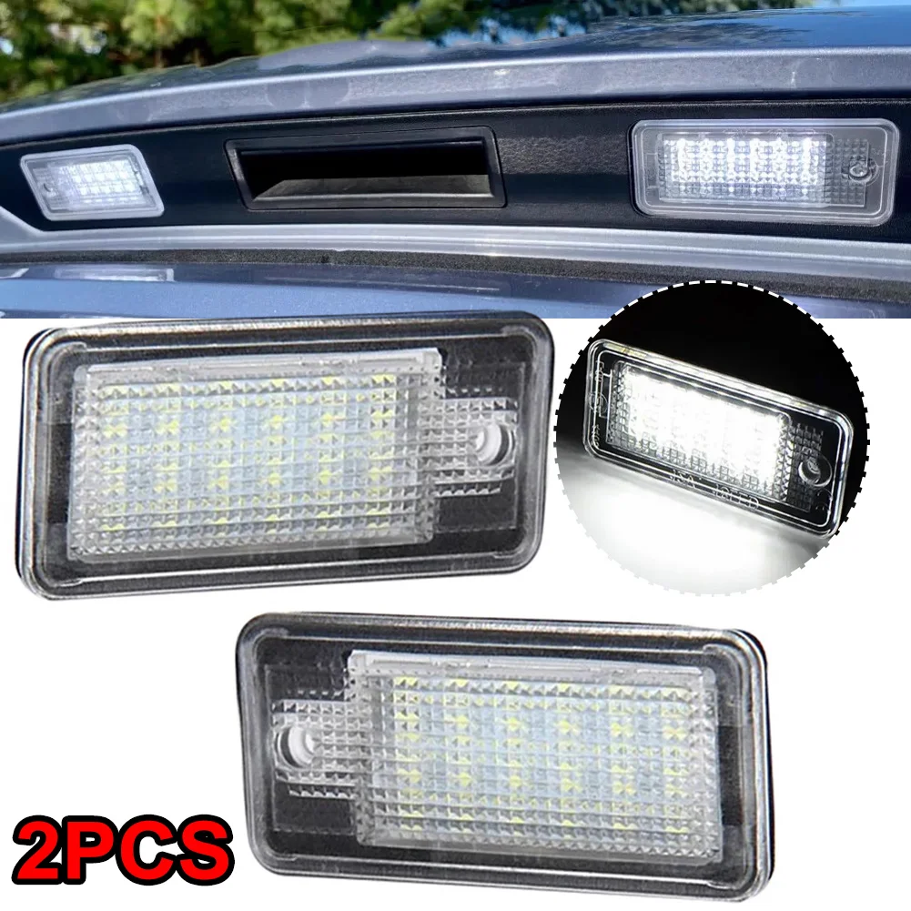 2PCS Car Rear LED License Plate Light for Audi A3 S3 8P A4 S4 B6 B7 A6 C6 S6 A8 S8 Q7 RS4 RS6 Plus Avant Quattro Auto Lamp Light