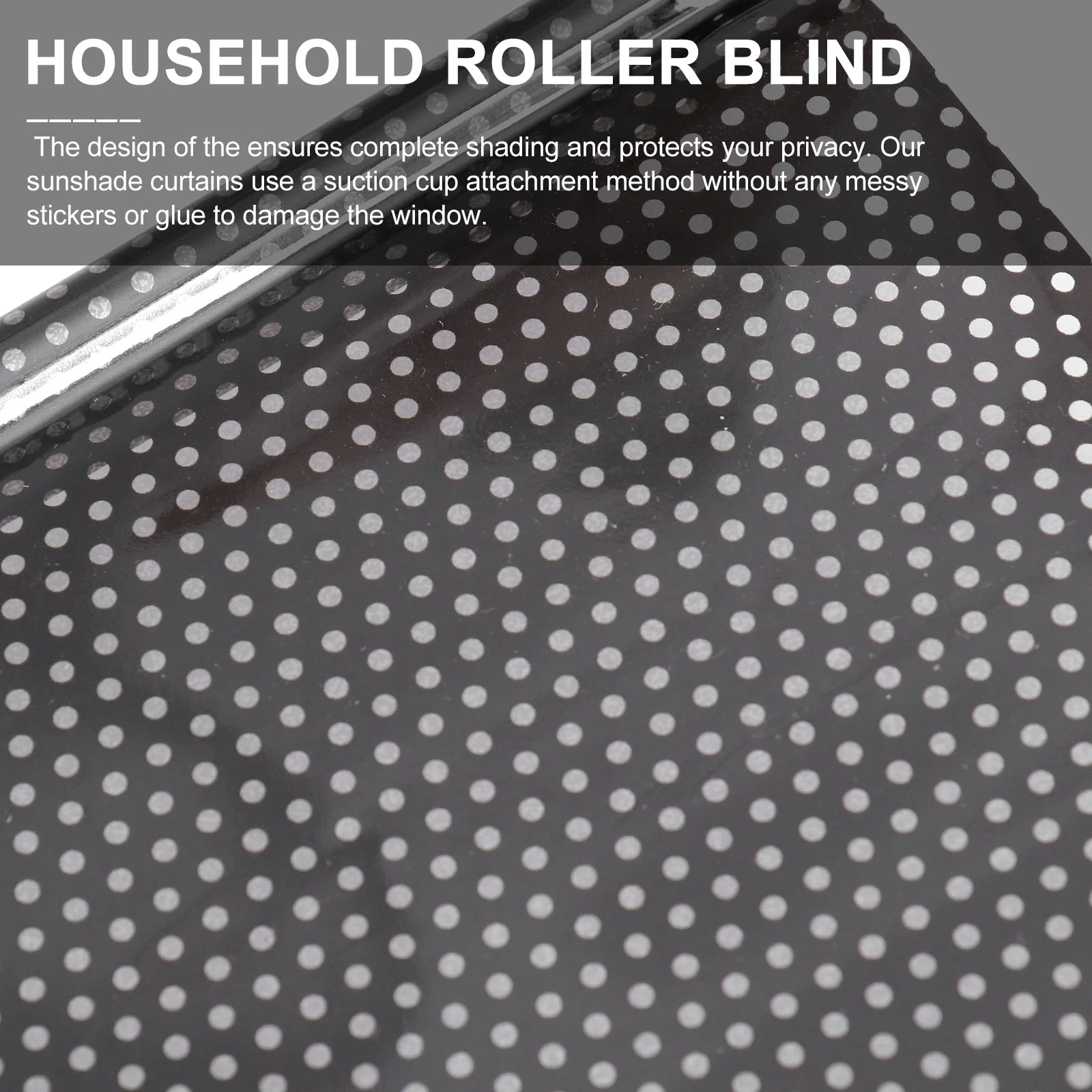 Black Curtains Tint Roller Shades Cordless Blinds Suction Cup Sunshade Punch-free Balcony Household Protection and Blackout Man