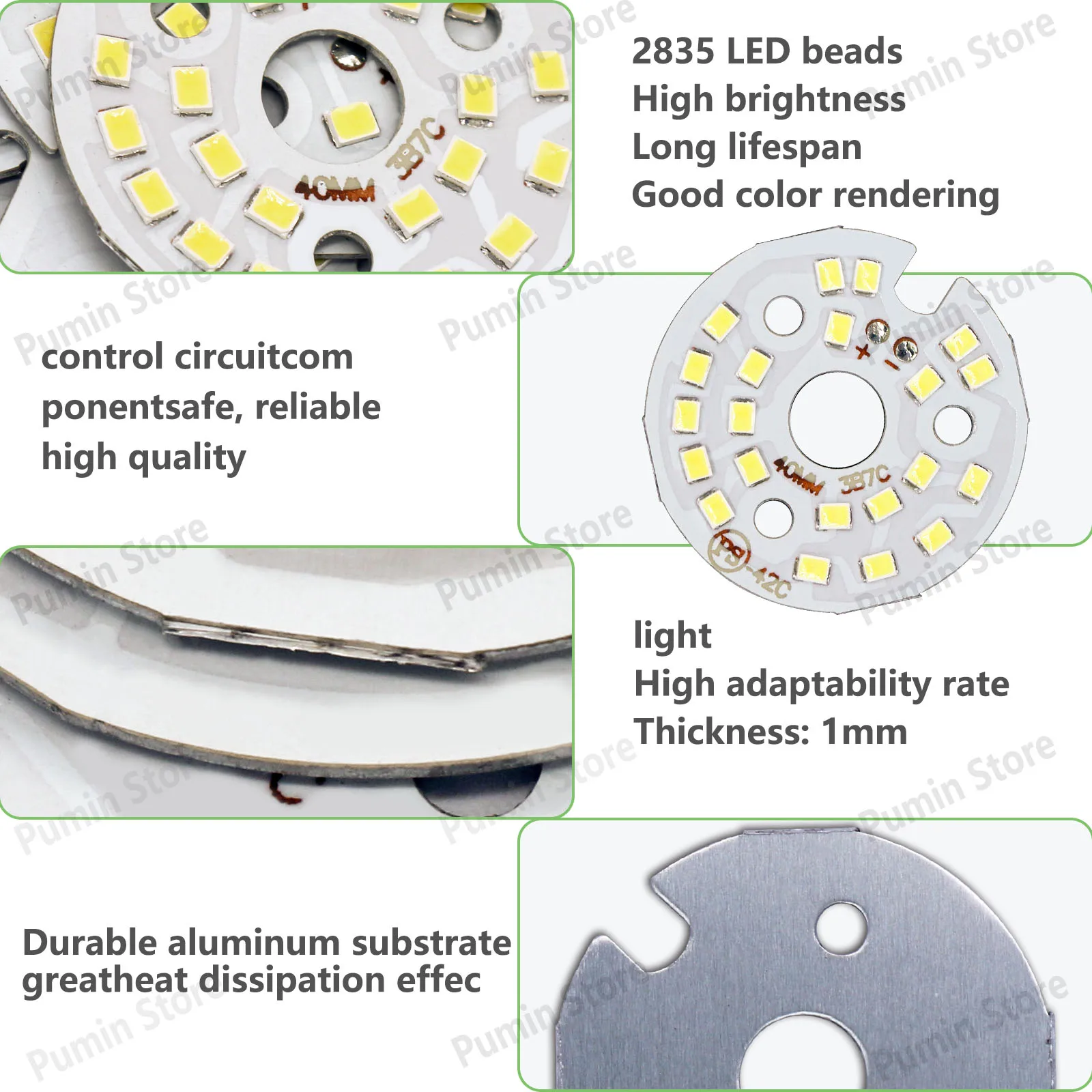 1pcs 2835 SMD LED Chip 3W 5W 7W 9W 12W 15W 18W 24W 36W 50W Light Module Cold White Warm White Neutral LED Downlight Spotlight