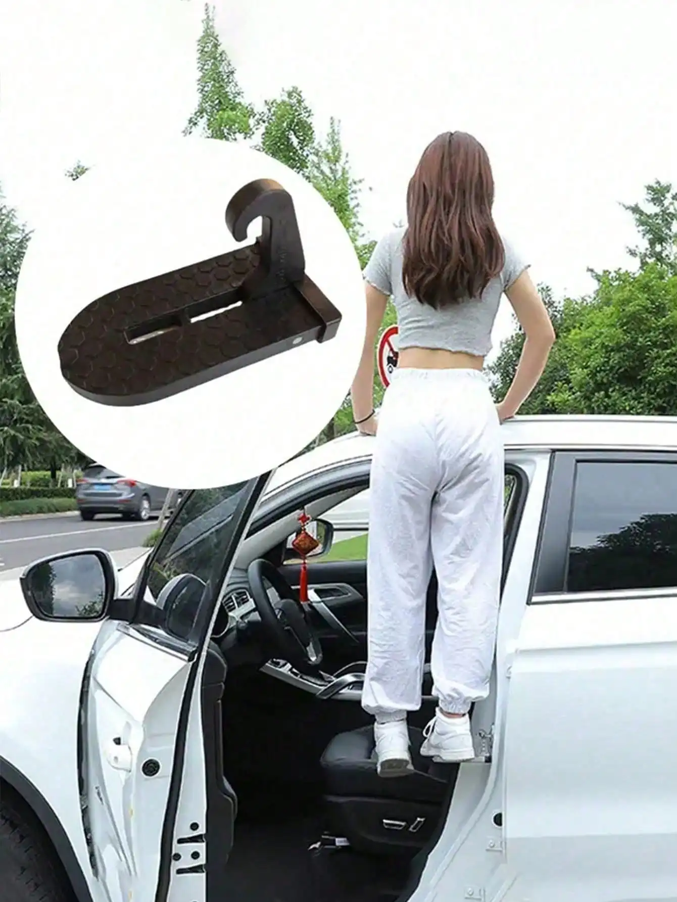 1Pc Multifunctional Outdoor Car Door Latch Step, Foldable Climbing Pedal For Car Roof, Off-Road Roof Access Pedal