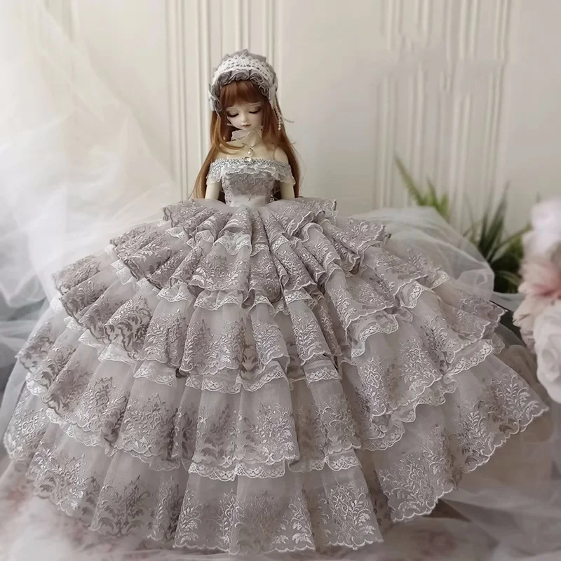 

bjd doll clothes are suitable for 1/3 1/4 size retro one-shoulder court doll dress dress doll accessories