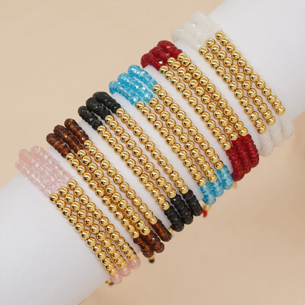 Go2boho Crystal Gold Plated Bead Chic Multi-layered Bracelets Women Boho Bohemian Summer Jewelry Gifts For Her