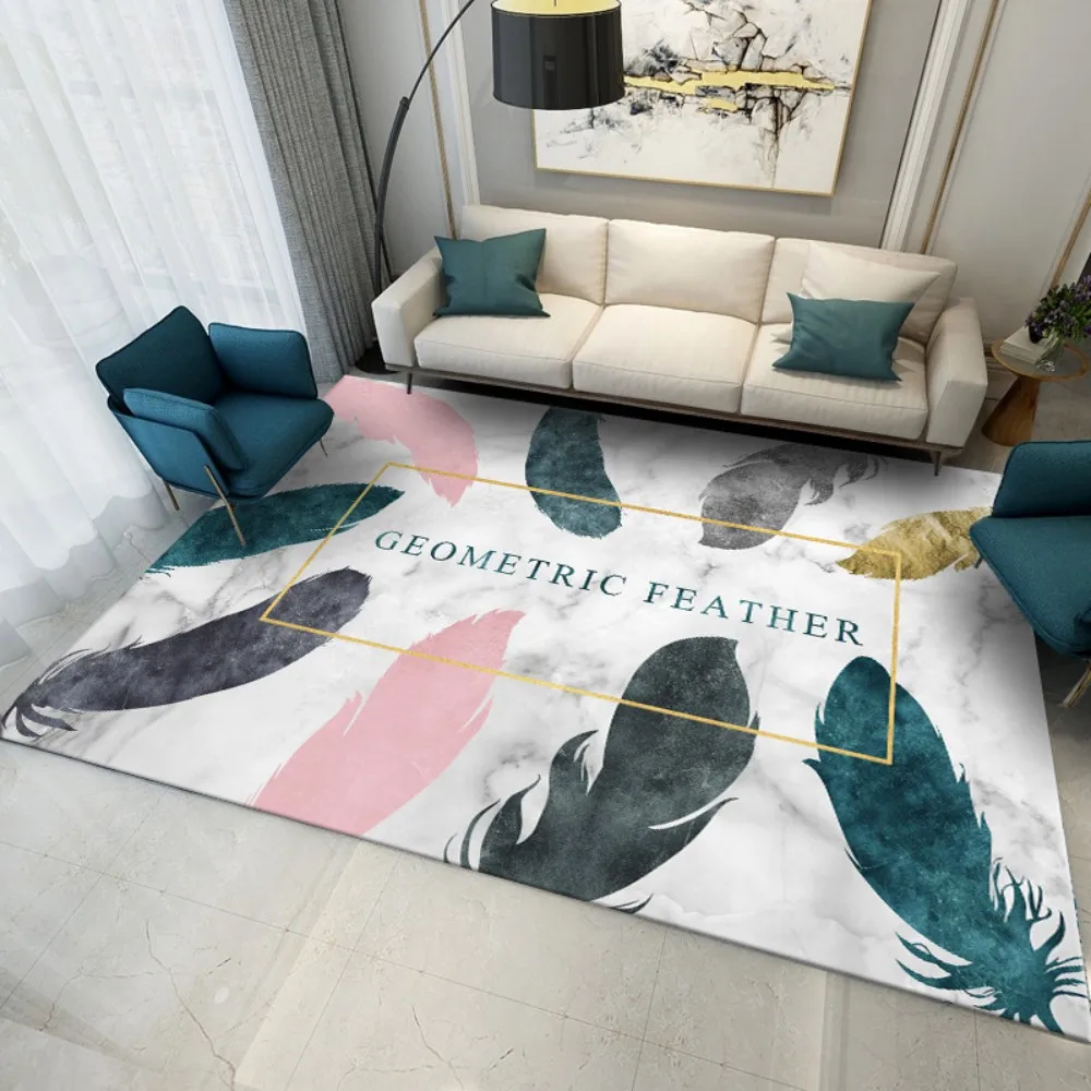 

VIKAMA Modern Simple Abstract Style Living Room Rug Line Geometric Pattern Bedroom Study Entryway Rug Ins Style Home Decoration