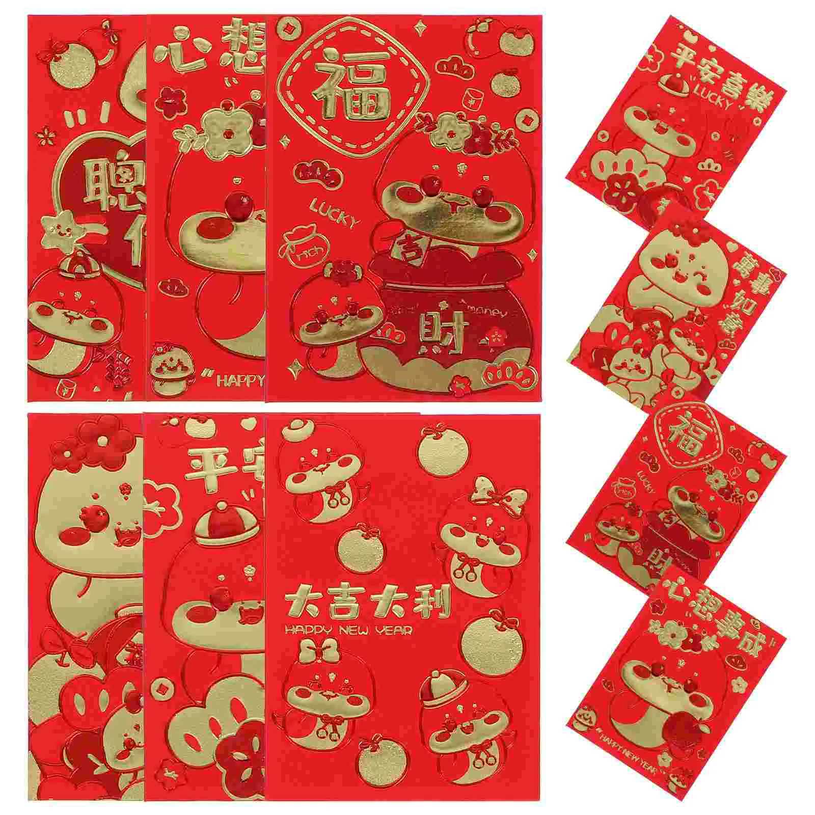 

60 Pcs Lucky Money Red Envelope Bag 2025 Hong Bao Packets Year of The Snake Envelopes New Specialty Paper for Birthday Baby