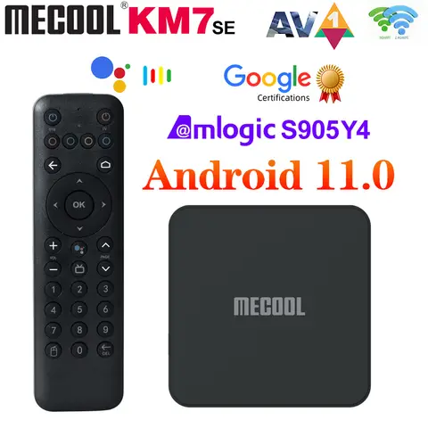 Mecool KM7 SE TV Box Android 11 ATV Google Certified LPDDR4 2GB RAM 32GB 4K Dual Wifi BT5.1 Support AV1 Youtube 4K Set Top Box