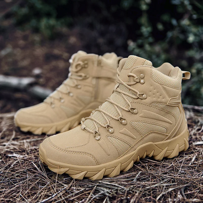 

Male Sneakers Sports and Leisure Outdoor Shoes for Men Wear-resistant Non-Slip Fabric High Boots Hiking Casual Sneaker