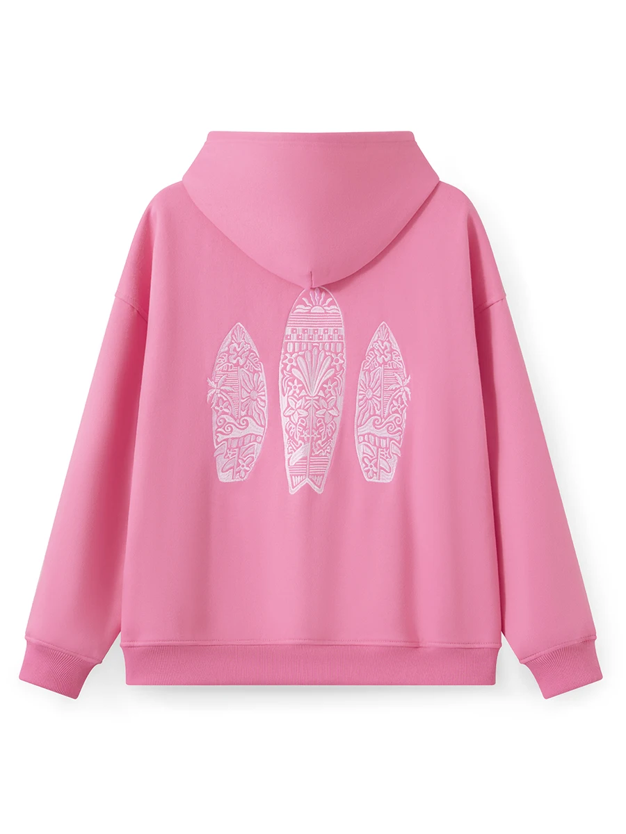Lose Hoodies für Damen, bestickt, mit Kapuze, langärmelig, Pullover, Herbst und Winter, lässige Oberteile