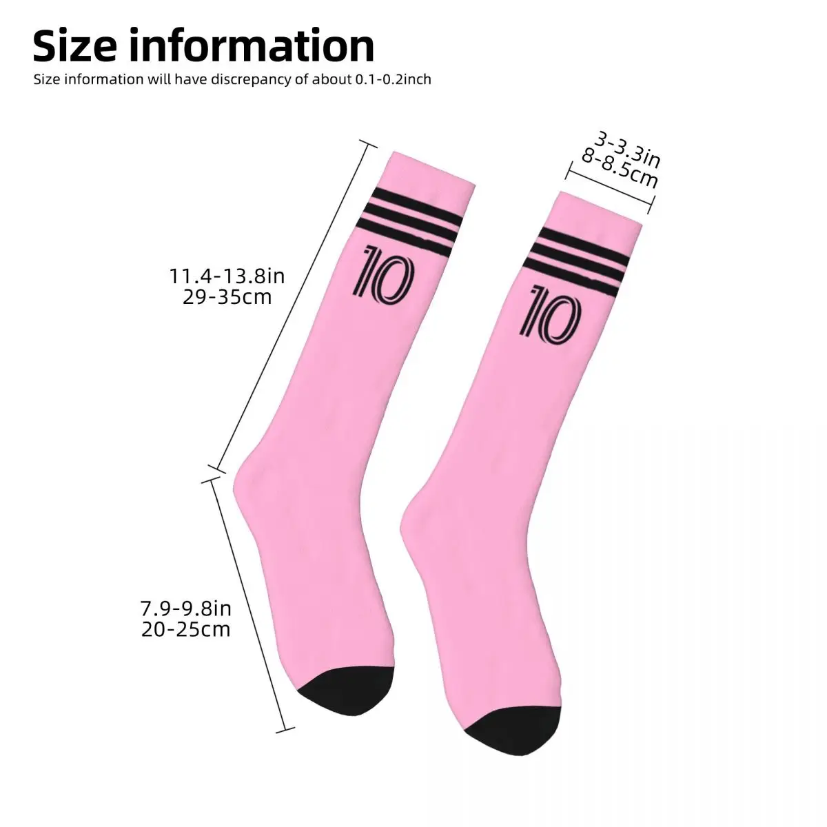 Miami Messied Soccer Socks Over Calf Foodball Long Socks Non-slip All Season Stylish Design For Fan