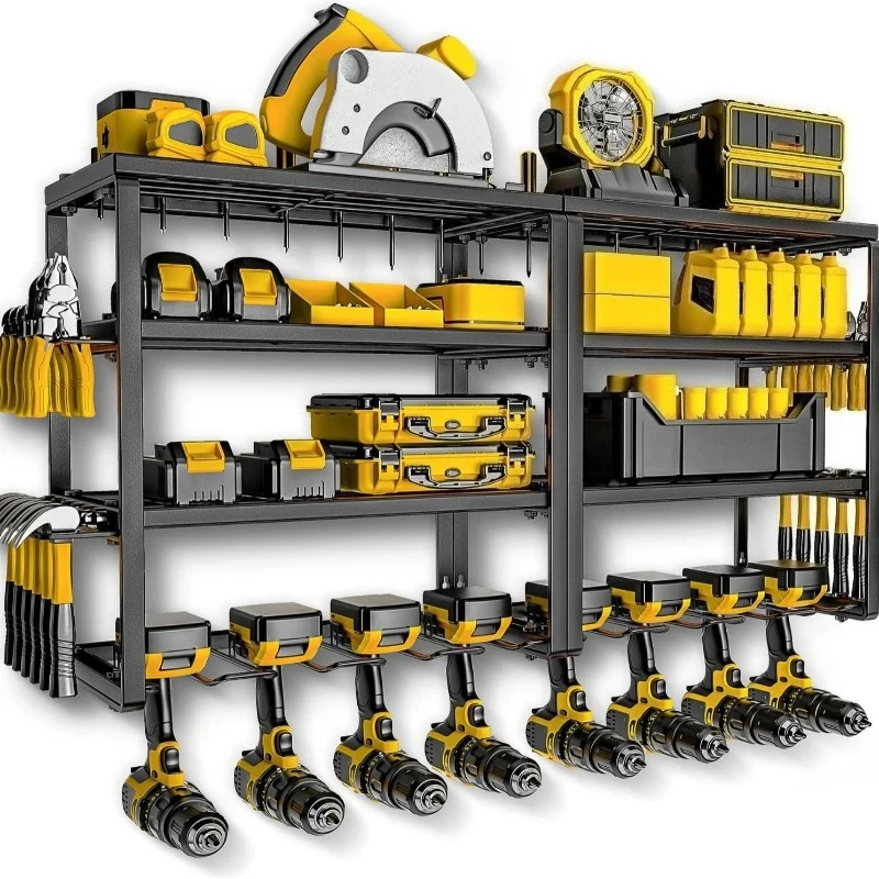 

Wall-mounted power tool storage rack