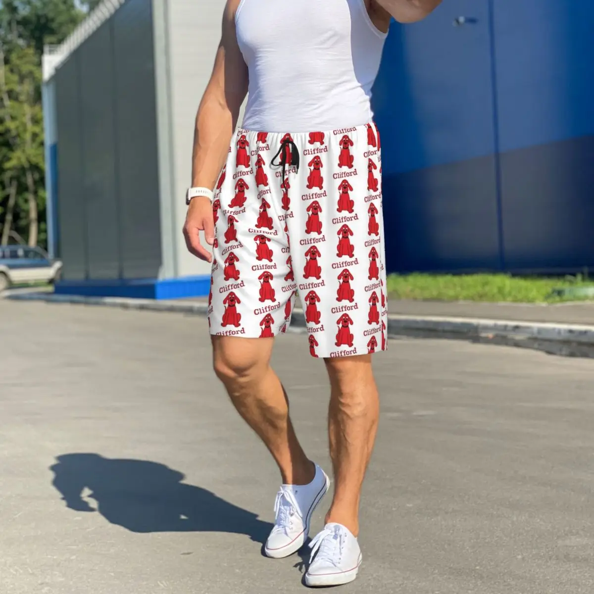 Custom Clifford The Big Red Dog Shorts Sleeping Pants Men Pajama Pants Lounge Sleep Sleepwear Bottoms - view 4