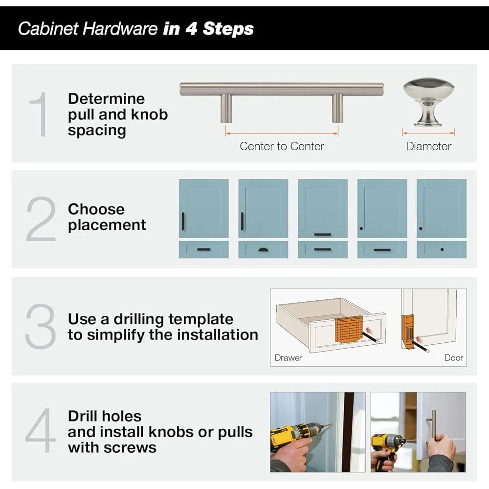 Transitional Cabinet Drawer Handle Antique Nickel Finish 192mm Center-to-Center Kitchen Bathroom Hardware Easy Installation