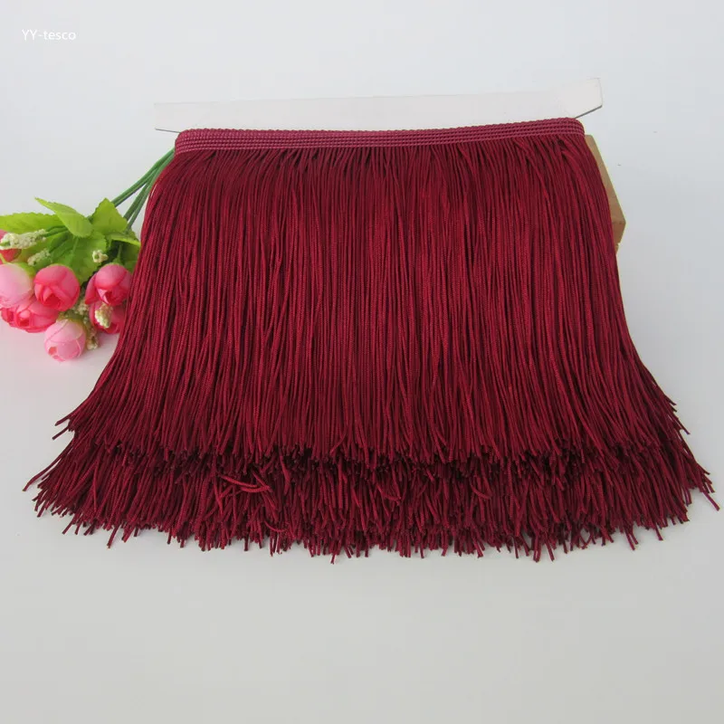 YY-tesco 10 Yards 15CM Long Polyester Fringe Trim Tassel Lace Ribbon Sew Latin Dress Stage Garment Curtain Accessories