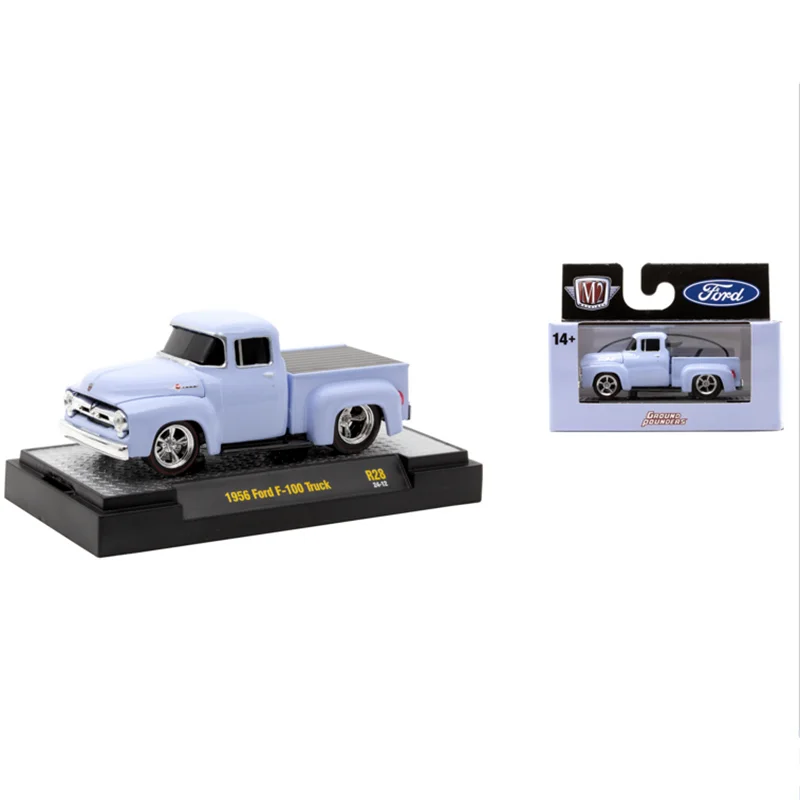 

M2 Machines 1:64 Scale Diecast Alloy 1956 Blue Ford F-100 Truck Toys Cars Model Classics Adult Gift Souvenir Static Display