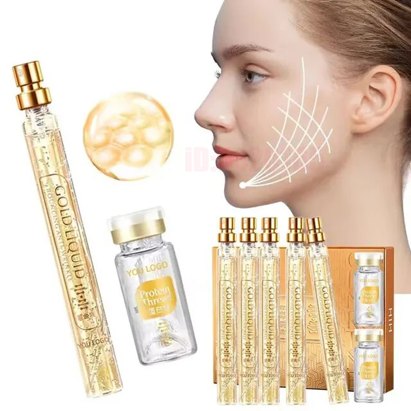 Korea 24k Care Serum Active Collagen Silk Care Lifting Firming Set Hyaluronan Silk Line Moisturizing Essence Firming Skin Care