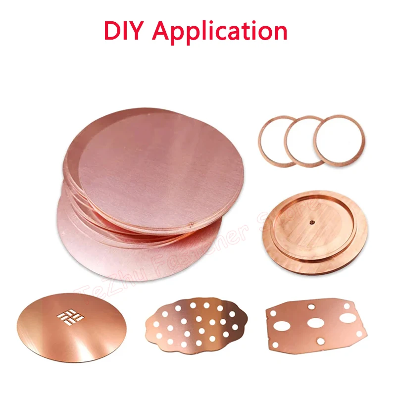 T2 Copper Disc Diameter 10 15 20 25 30 35 40 45 50-300mm Solid Pure Copper Round Plate Circular Sheet Thickness 1/1.2/1.5/1.6mm