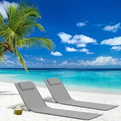 Tapis de plage pliables, chaise longue pliante, chaise pour camping, terrasse, chaises de jardin réglables avec poche de rangement