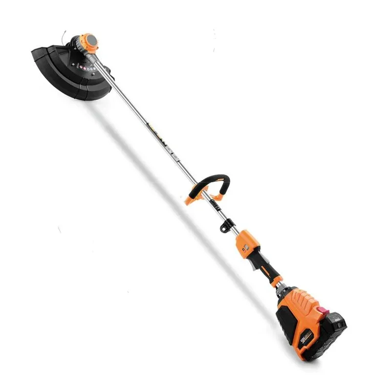 58V Battery started cordless grass trimmer with aluminium long handle nylon grass trimmer