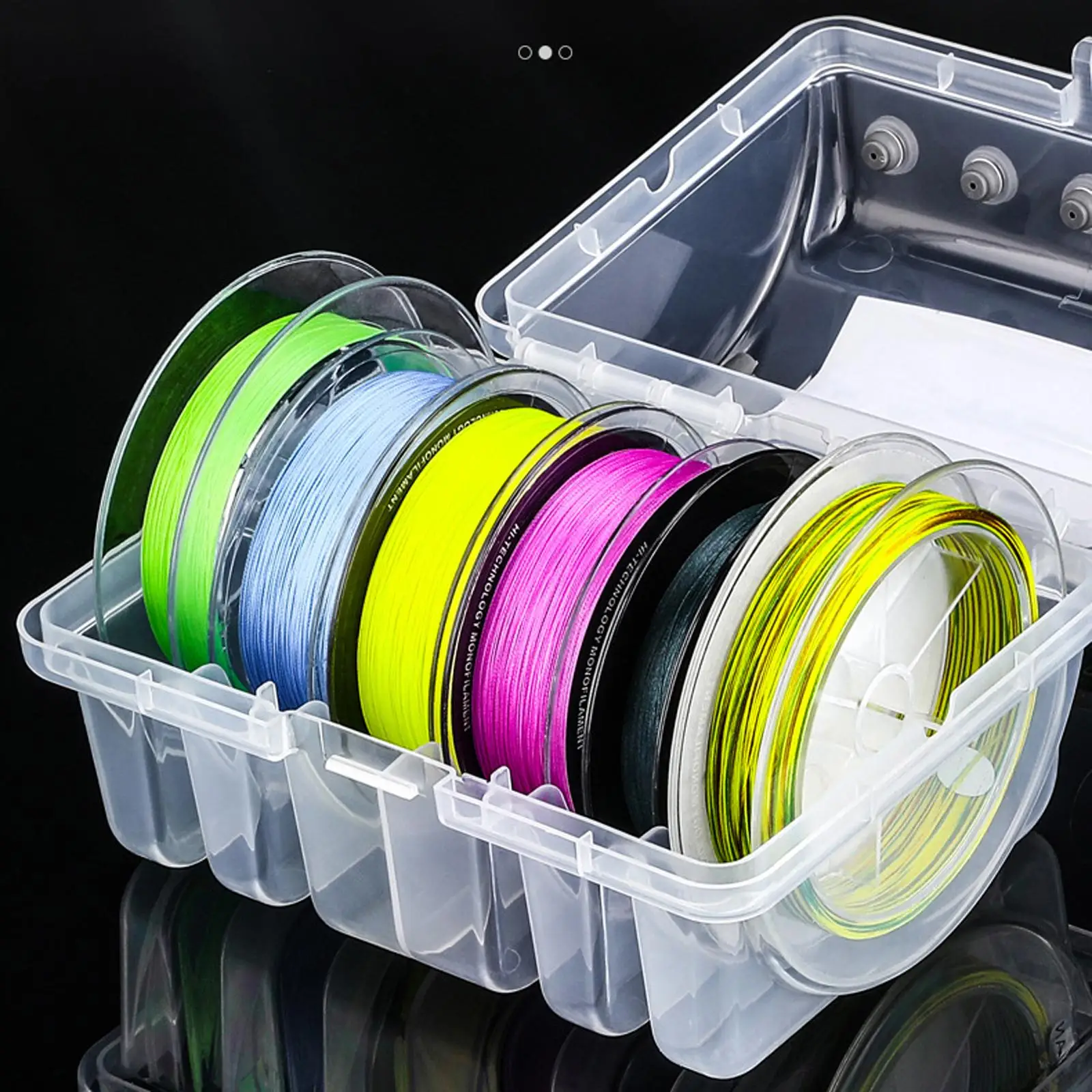 Fishing Line Storage Case Durable Spool Line 6 Compartments Visibility Fishing Line Case Fishing Tackle Box for Outdoor Hiking