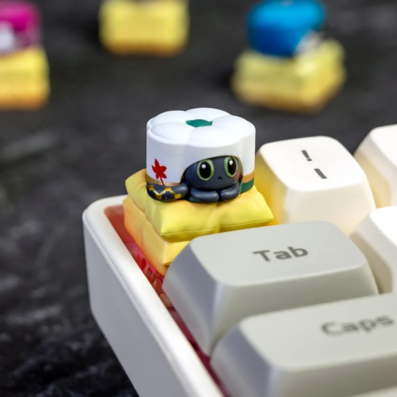 Teclas de resina personalizadas impresas en 3d para teclado mecánico, teclas de resina para pastel de gato encantador, periférico de Anime, 1 unidad