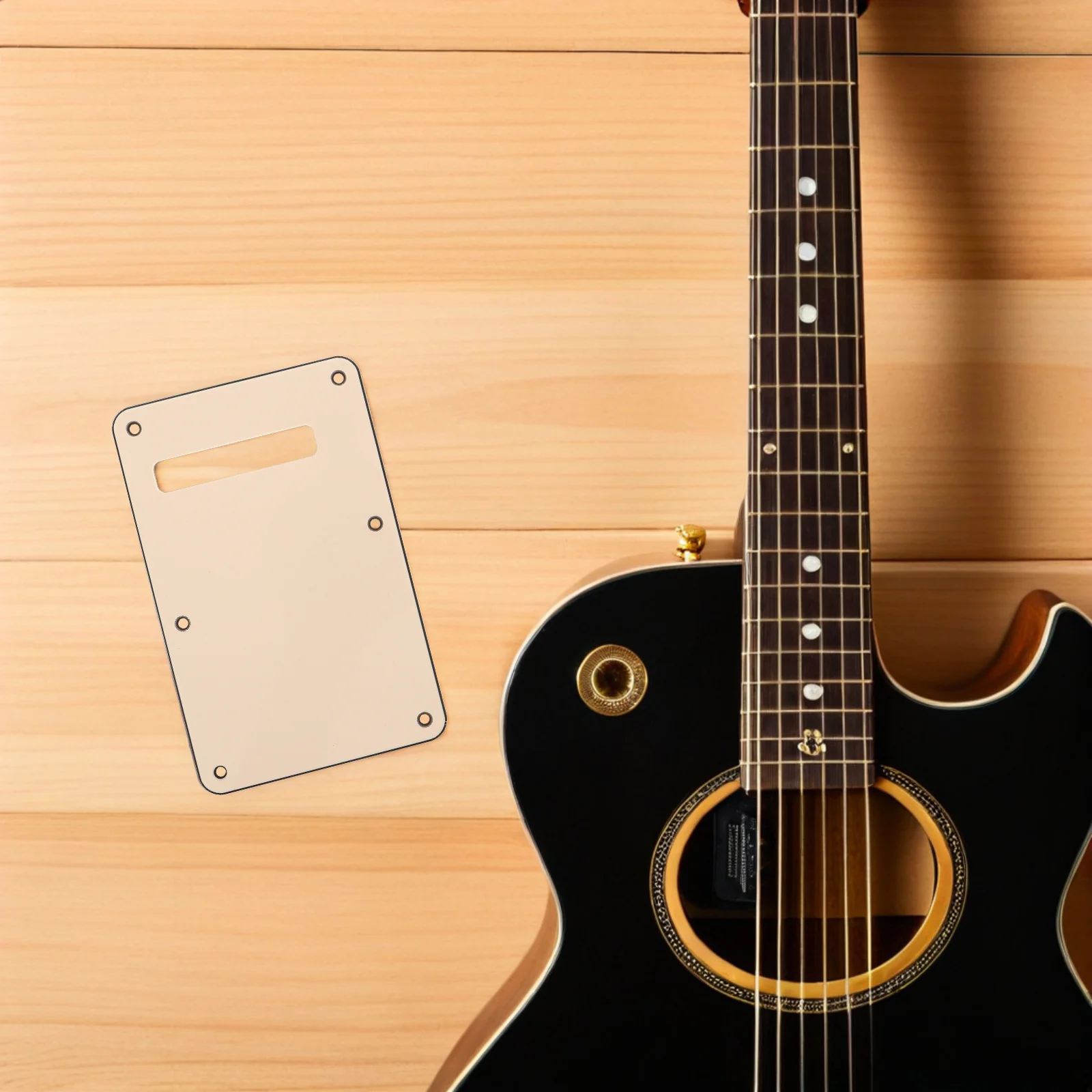 

2Pcs Electric Guitar Backplate 6-Hole Rounded Edge Cover Plate with Curved Design for Dustproof Protection and