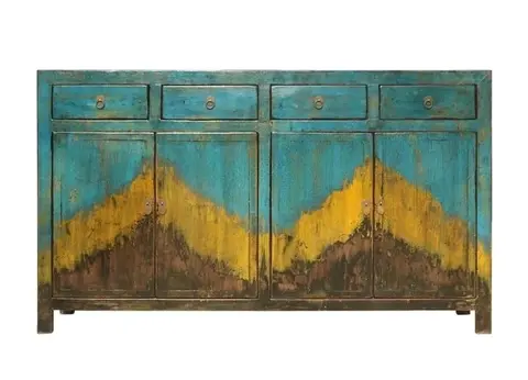 New Chinese style painted antique style New classical Chinese solid wood porch dining sideboard shoe cabinet01A
