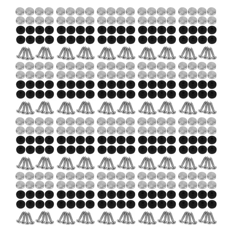 A02M-160 Pcs 14Mm Dia Stainless Steel Decorative Mirror Screw Cap Nails