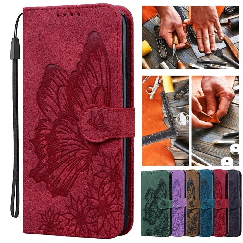 For Samsung Galaxy A32 4G Lite A325 SM-A325F Butterfly Leather Phone Case For Samsung A32 5G A326 Coque Wallet Bags Flip Cover