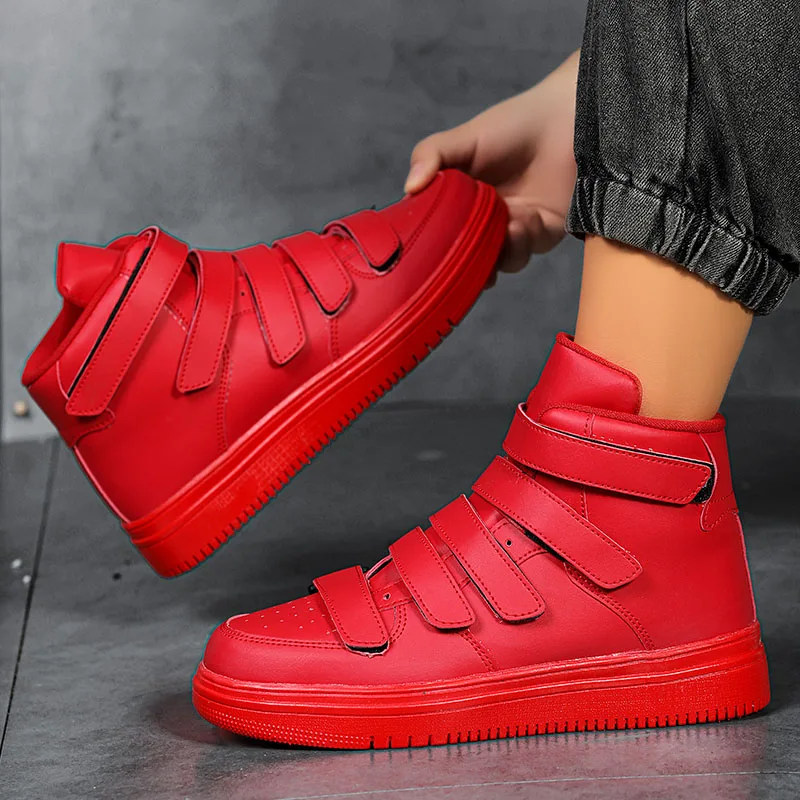 2024 Brand Men Shoes High Top Women Red Shoes Men\'s Thick Soled Shoes High Top Casual Breathable Sneakers Men Vulcanized Shoe