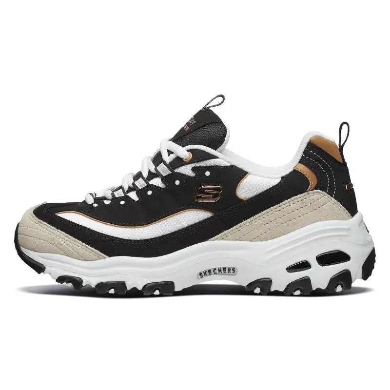 

Skechers Women's Shoes Black Gold Panda Sneakers Retro Thick-Soled Casual Shoes Dad Shoes Women 66666228-Bkgd