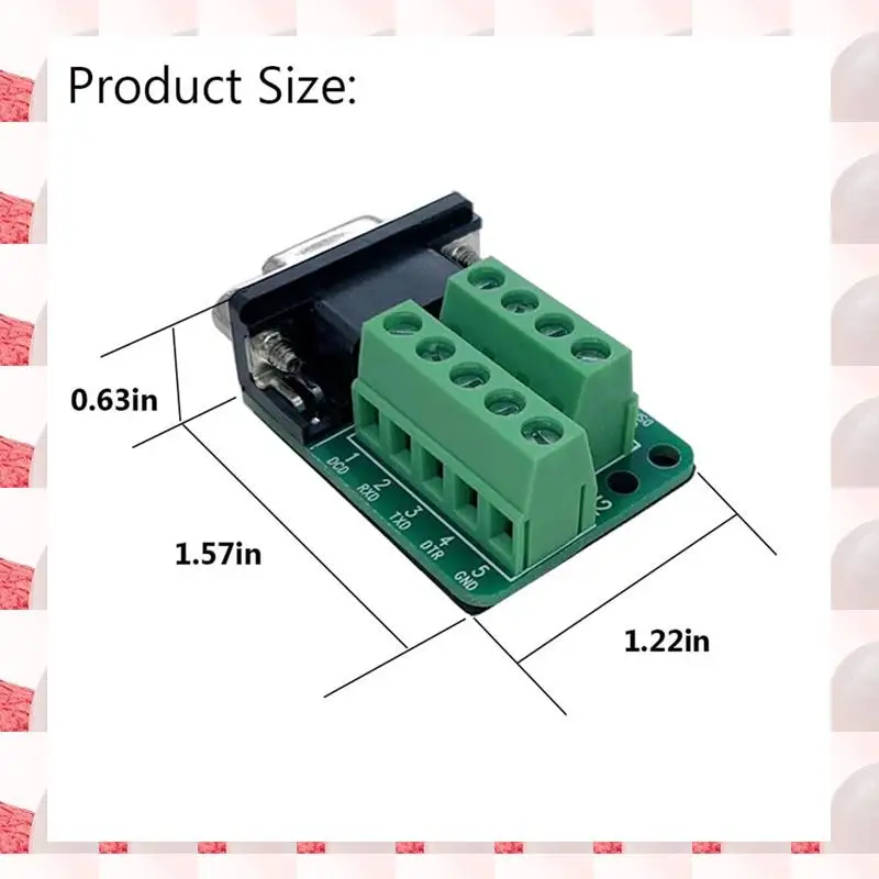 ABGN 10PCS DB9 Solderless Connector, RS232 D-SUB Serial To 2 Row 9-Pin Port Terminal Adapter Breakout Board With Nuts